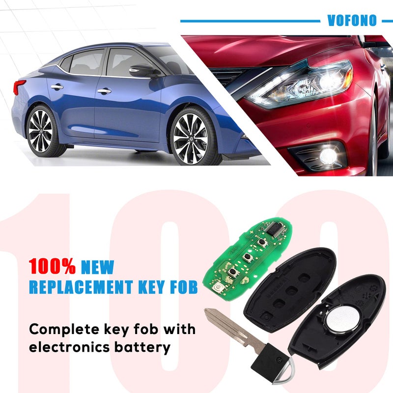 VOFONO 4 Buttons Keyless Entry Remote Key Fob Compatible with Nissan Altima 2016-2017/Nissan Maxima 2016-2017 (FCC ID: KR5S180144014 7812D-S180204) - Image 3